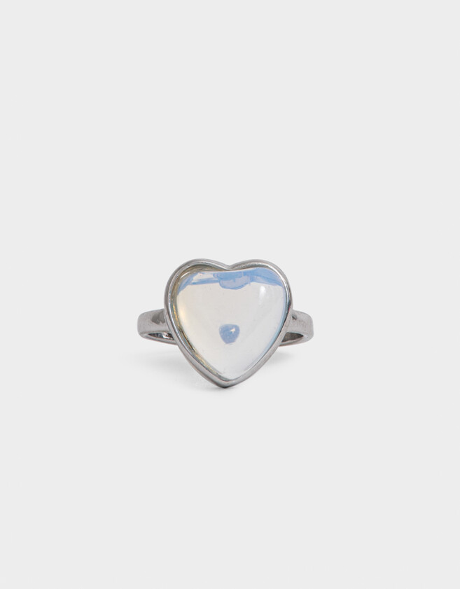 Anillos Medianos y Grandes Moonstone Anillo Corazón Moonstone - Plateado