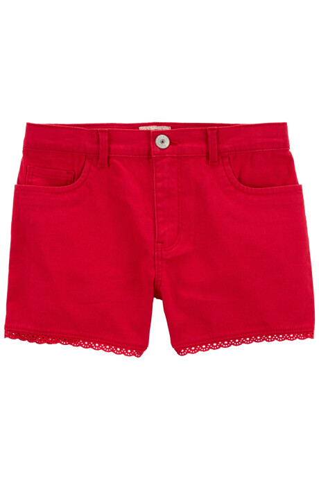 Short de sarga, con ribete de ojales Sin color