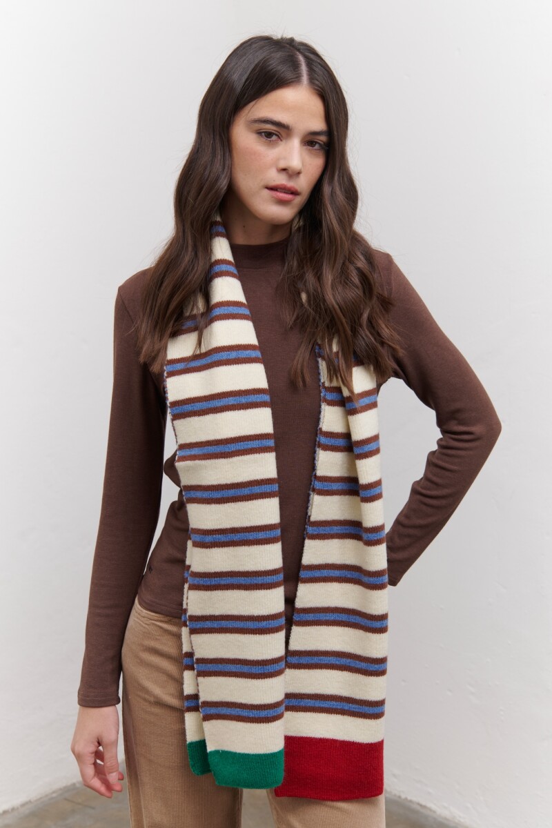 BUFANDA STRIPE NATURAL