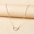 Collar de Colgante De CorazÃ³n de Acero Inoxidable con Cadena Chapada en Oro Collar de Colgante De CorazÃ³n de Acero Inoxidable con Cadena Chapada en Oro