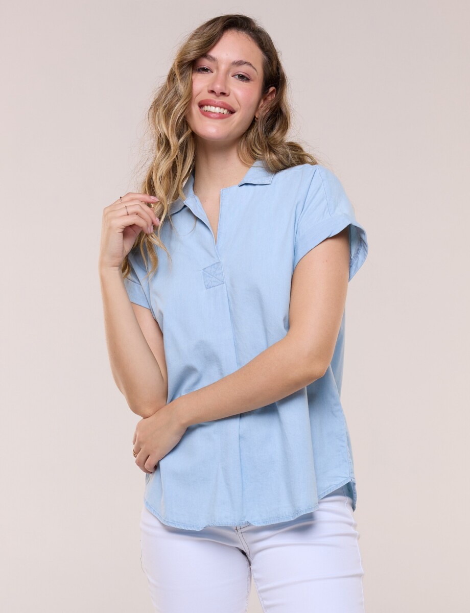 Blusa Algodon Denim - Jean Claro 