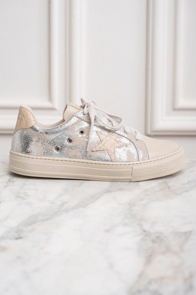 Zapatilla Cuero Nácar