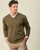 Buzo Lambswool Escote V Verde