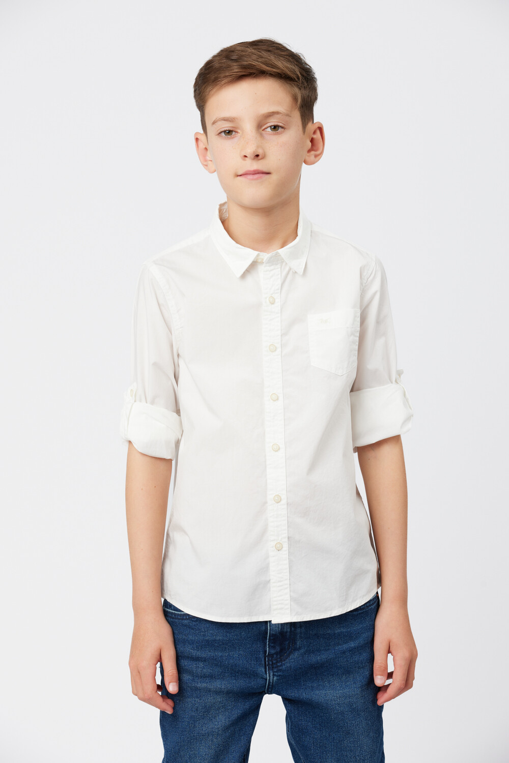 CAMISA LISA DE ALGODÓN Blanco