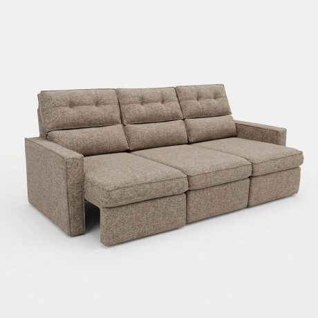 SOFA RETRACTIL 3 CUERPOS TELA MARRON AMBAR TOSTADO
