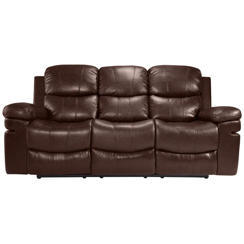 Sofá Reclinable PU marrón 3 cuerpos Sofá Reclinable PU marrón 3 cuerpos