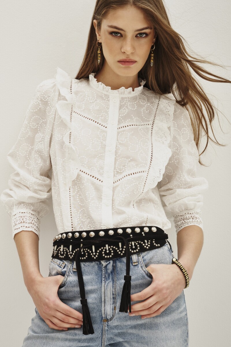 Camisa Sophie Frills Blanco