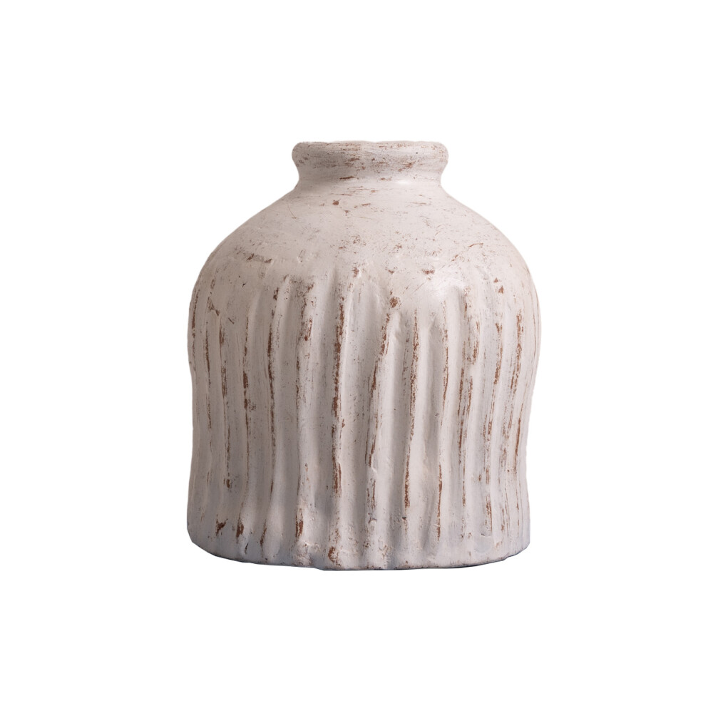 JARRÓN BELIMBING 20CM, BLANCO CERÁMICA BELIMBING VAS