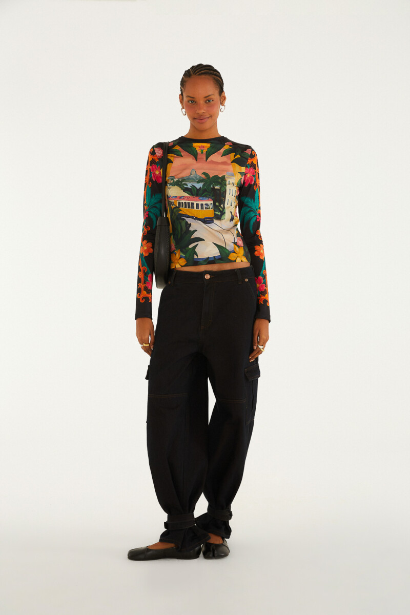 TOP MANGA LARGA Multicolor