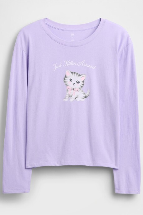 Remera Gràfico Niña Purple Lotus
