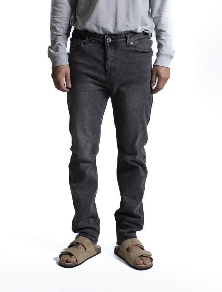 Jean Regular Fit Largo 30 Gris