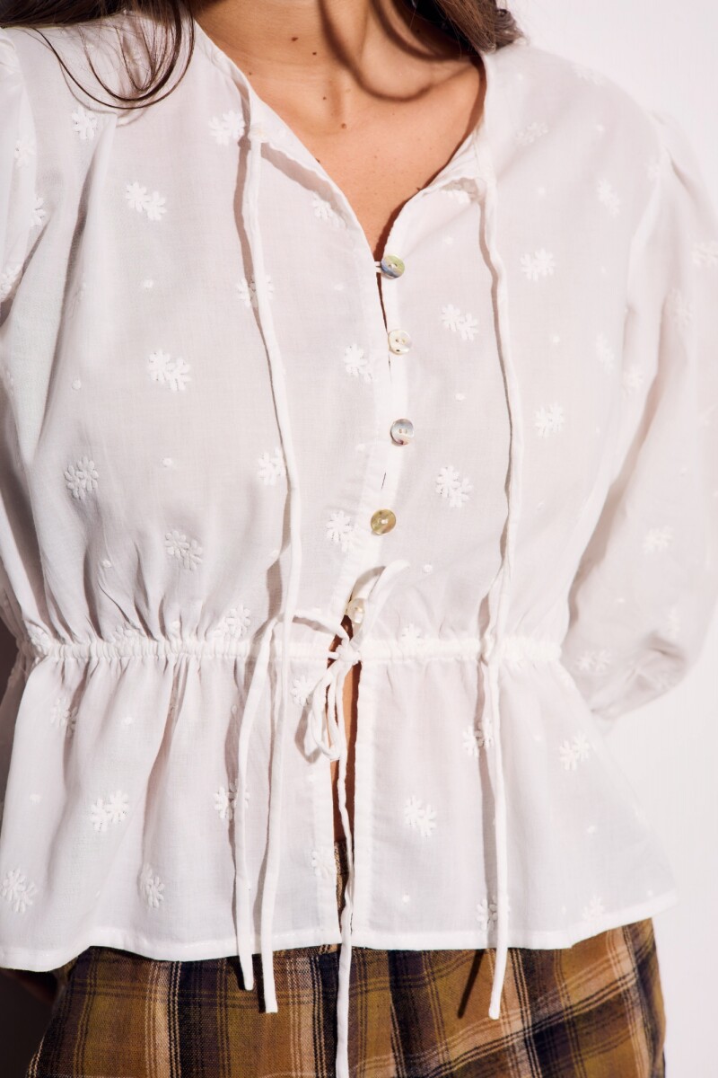 Blusa Broderie Crudo