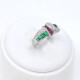 Anillo En Oro 18K Blanco Con Zafiros, Rubies, Esmeraldas Y Brilliantes Anillo En Oro 18K Blanco Con Zafiros, Rubies, Esmeraldas Y Brilliantes