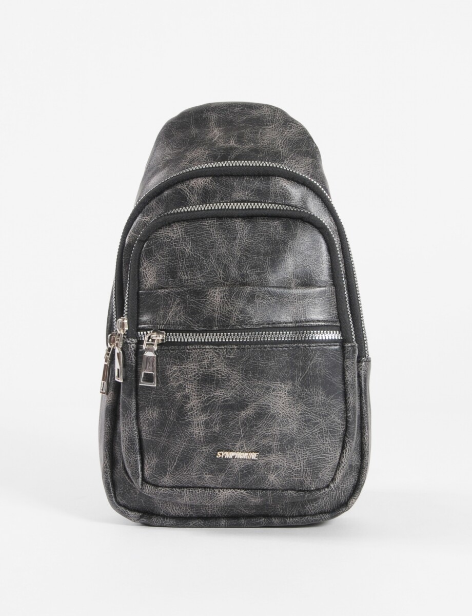 Riñonera cruzada cracked - negro 