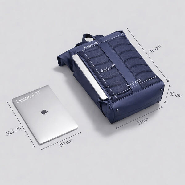 Mochila Gaston Luga Rullen C/Roll-top Notebook Laptop 13" Color Azul