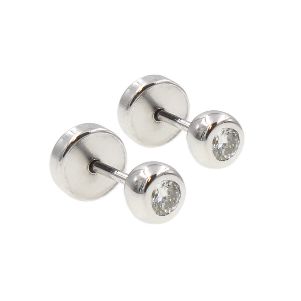 Caravanas abridores en oro blanco 18k con brillantes N8882W 