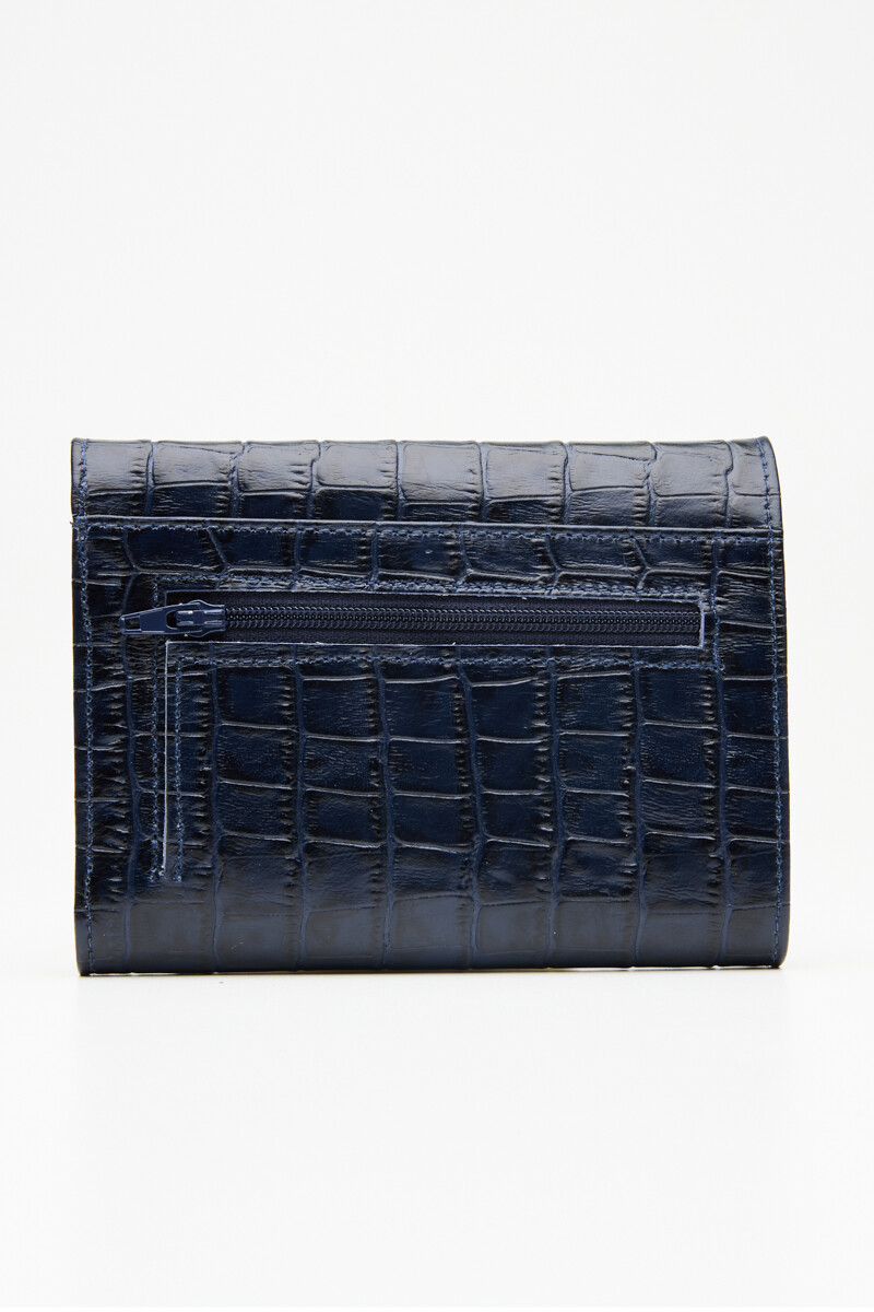 Billetera Belu Azul crocco