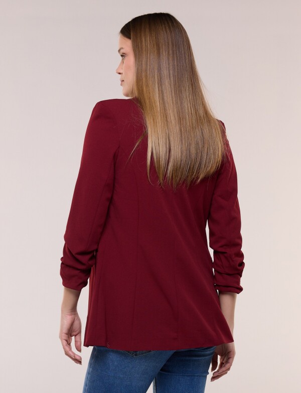 Blazer Crepe Manga Fruncida BORDEAUX