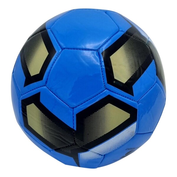 Pelota Futbol N5 Cuero Sintetico Reforzada Semiprofesional Variante Color Celeste
