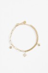 Pulsera acero con dijes dorado
