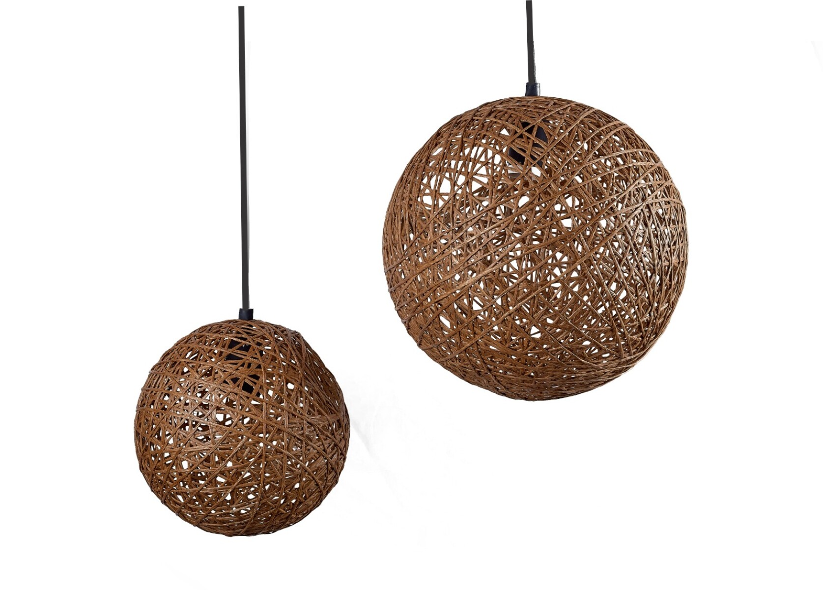 Colgante Hilo Hecho A Mano Esfera 20cm - marrón hilo 