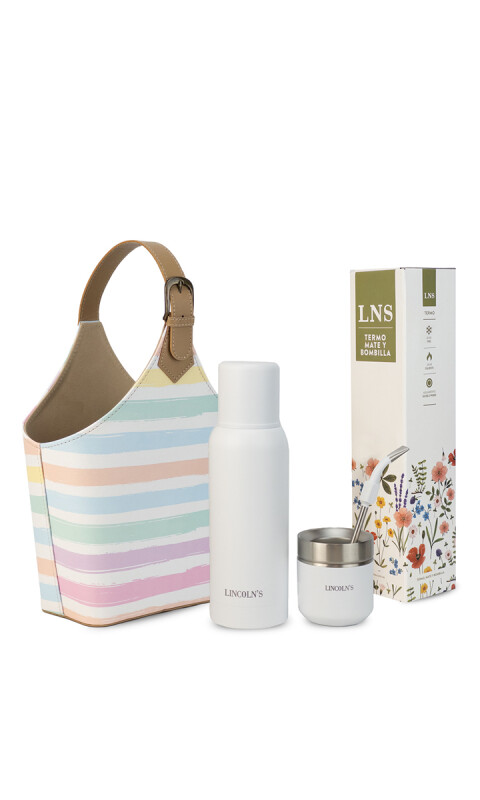 KIT MATERO VELVET RAYAS PASTEL C/ BLANCO