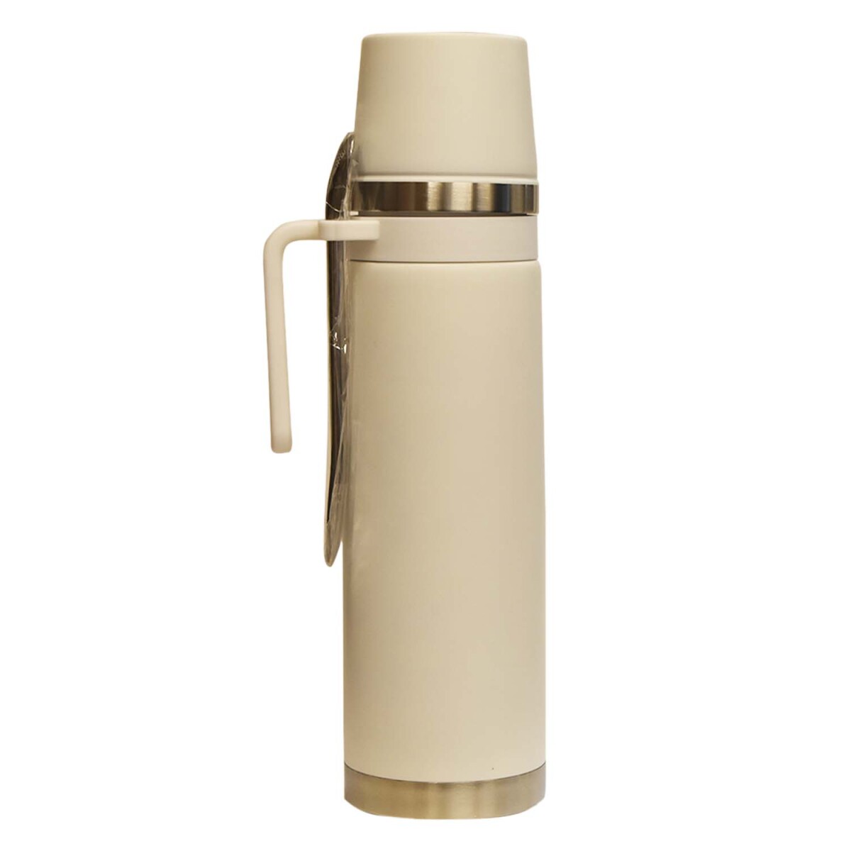 Termo Comet en Acero Inoxidable 1Lt con Tapa Mate y Bombilla - Blanco 