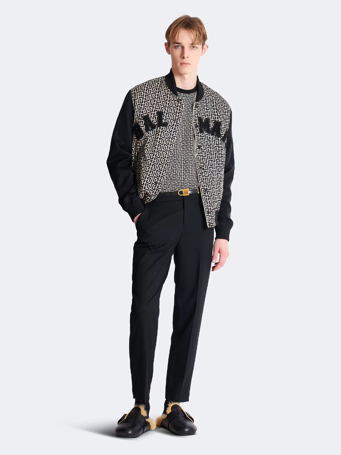 BALMAIN - T-SHIRT MONOGRAM JACQUARD 0