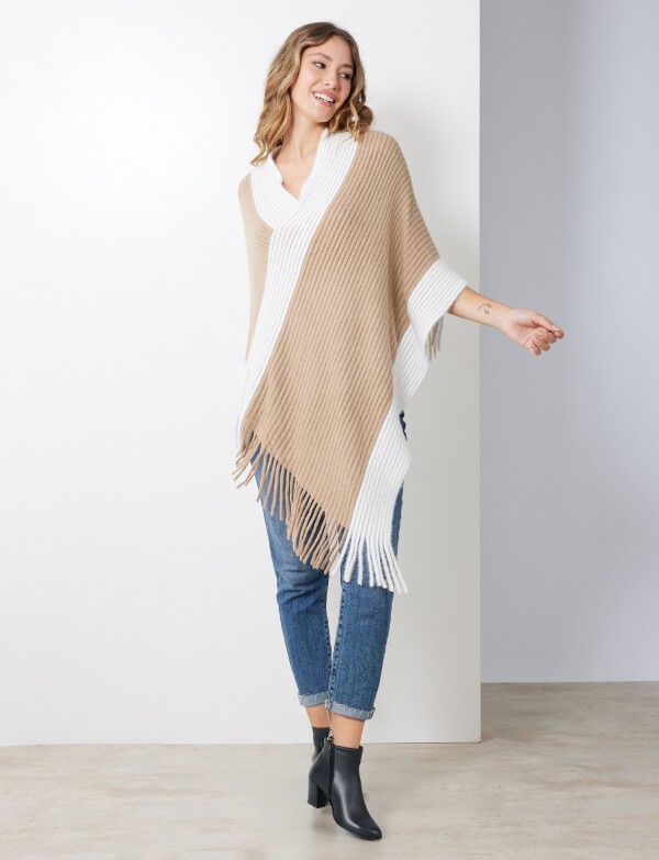 Poncho Soft BEIGE/MULTI