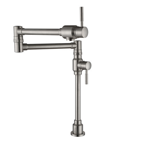 Lavatorio Monocomando Cocina Llena Ollas Brushed Nickel Solo Agua Fria GRIS-BRUSHED NICKEL