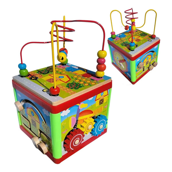 Cubo Juguete Didáctico Madera 5 En 1 Método Montessori Cubo Juguete Didáctico Madera 5 En 1 Método Montessori