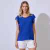 Blusa Bordada AZUL/BLANCO