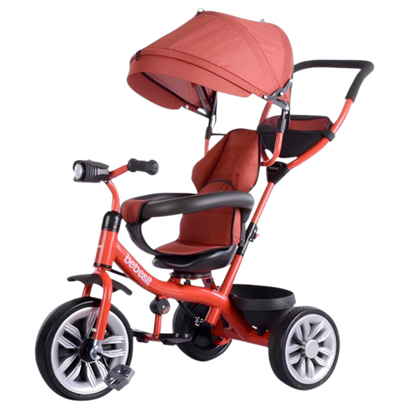 Triciclo 3 en 1 con techo Bebesit giratorio 360Â° Rojo