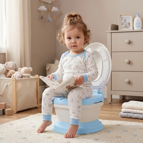 Pelela inodoro para bebes y niños con tapa y asiento infantil IMBACK Color Celeste Pelela inodoro para bebes y niños con tapa y asiento infantil IMBACK Color Celeste