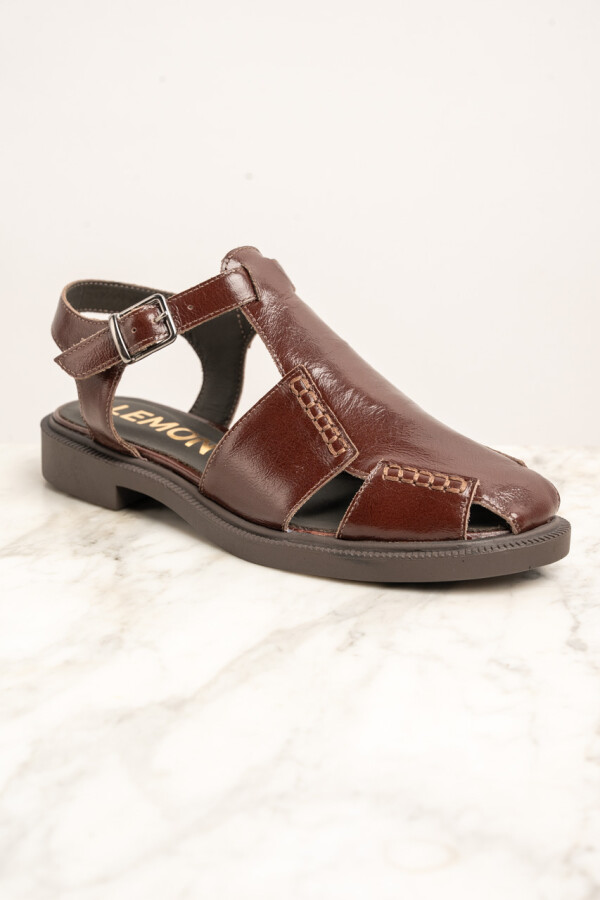 Sandalias Cuero Marrón