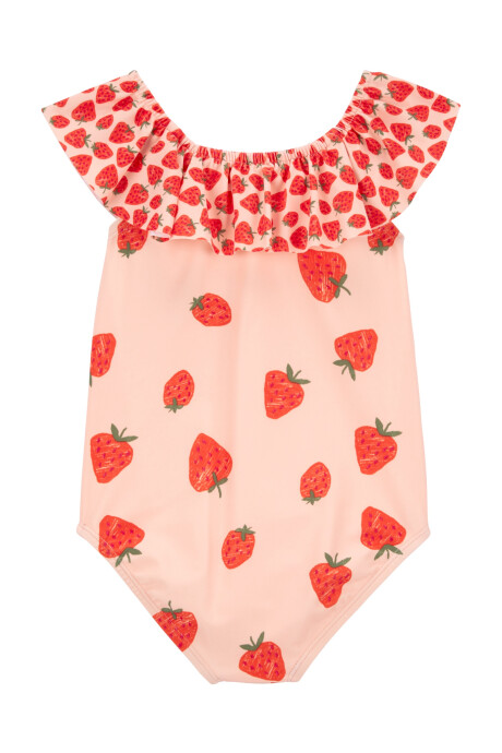 Malla de baño una pieza con protección UPF 50+ diseño frutillas Sin color