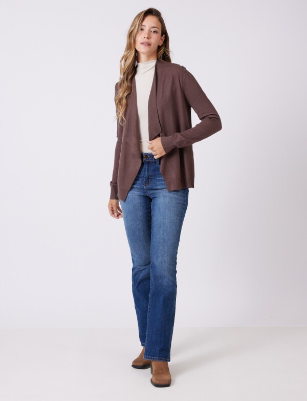 Cardigan Espalda Botones MARRON