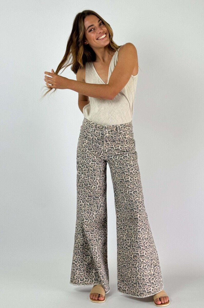 PANTALON JEAN ROMEO PRINT - BEIGE 