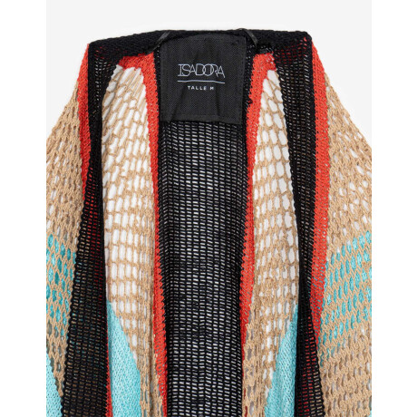 Kimono De Red Tejida Combinacion Multicolor