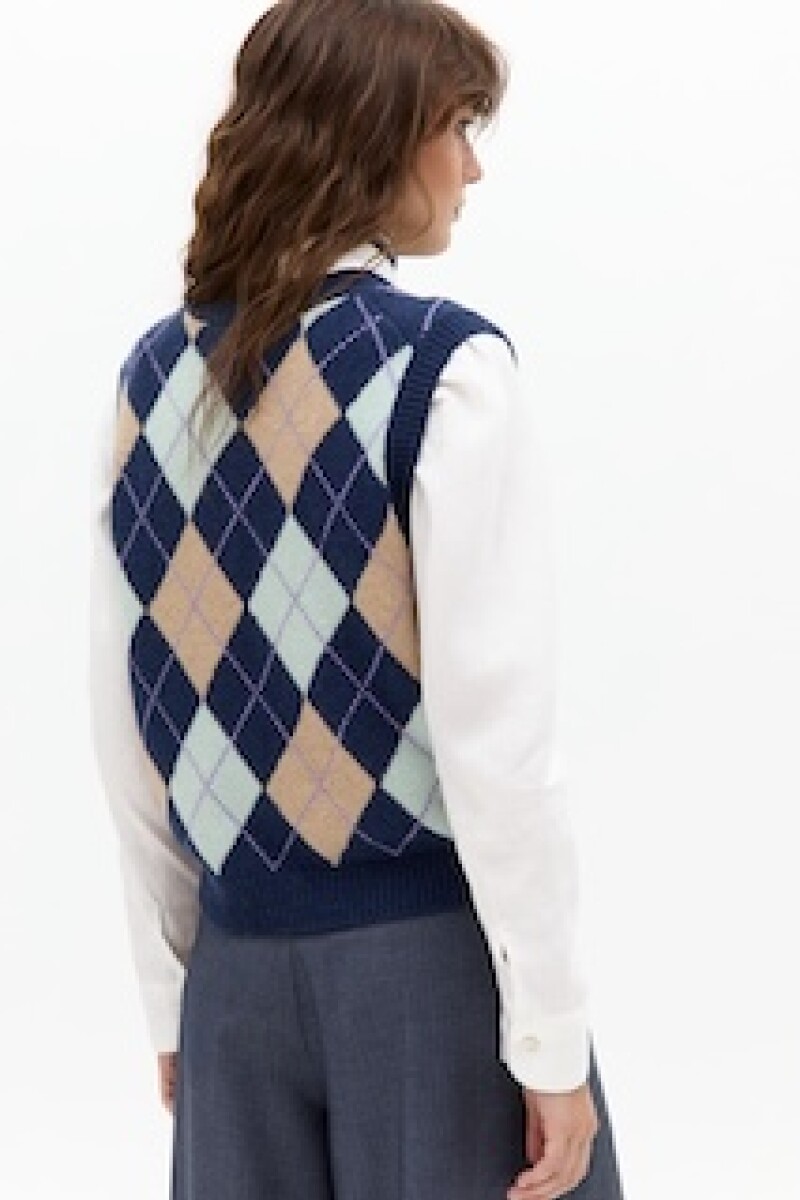 Chaleco Frank en Blend de Lana Navy Diamond - $ 7.500