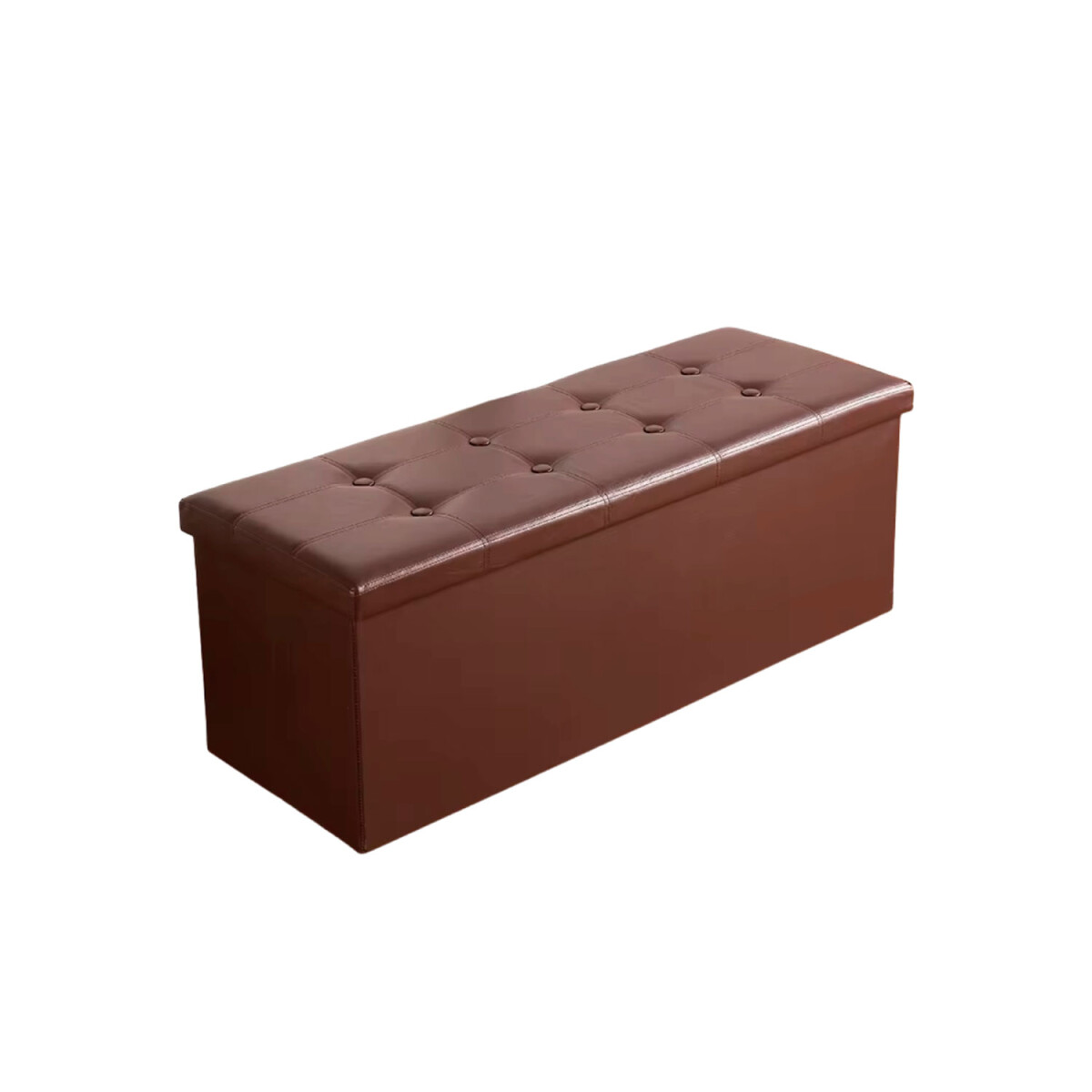 Puff Baúl Lumax Plegable 75x38 cm Organizador Living Dormitorio - Marron 