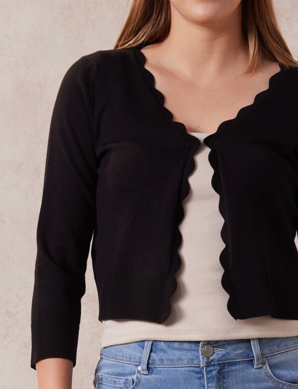 Cardigan Crop NEGRO
