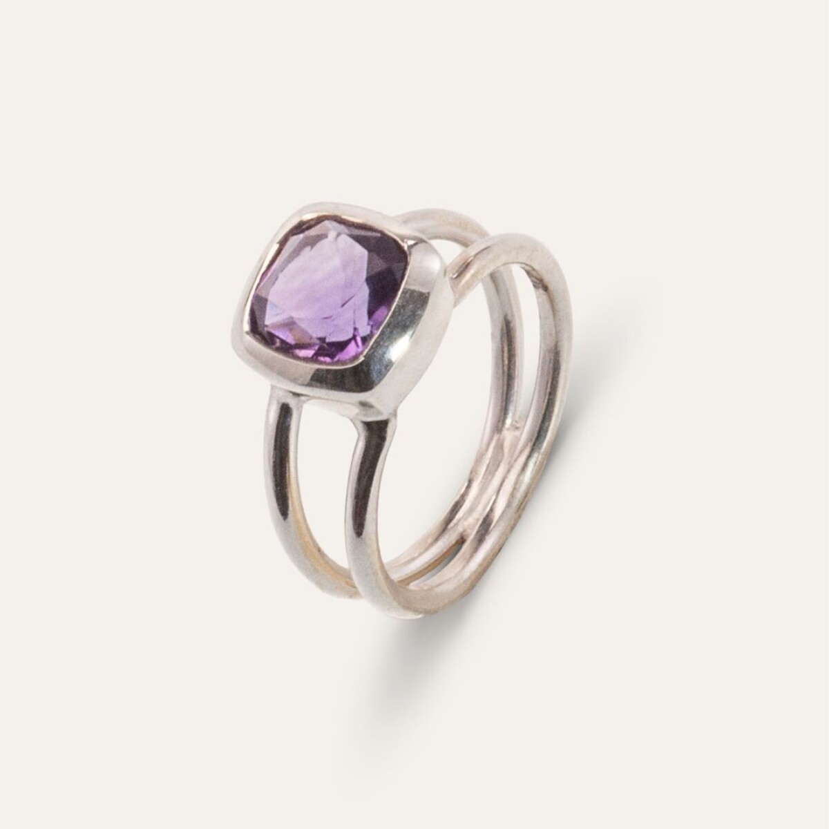 Anillo Champagne Amatista - Plata 925 