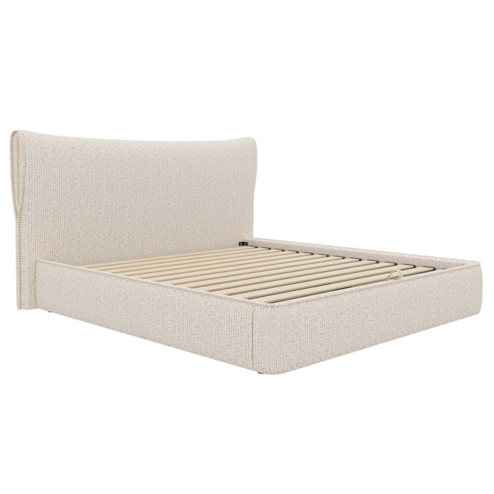 CAMA C/BAÚL QUEEN MADERA-Y-TELA NATURAL-BEIGE ZAFIRO