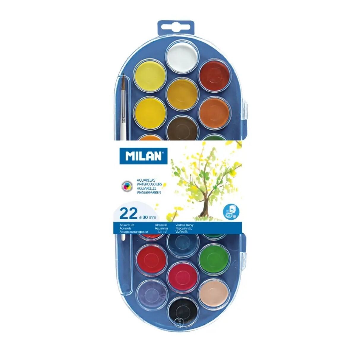 PINTURA ACUARELA MILAN 22 COLORES MODELO 80022 