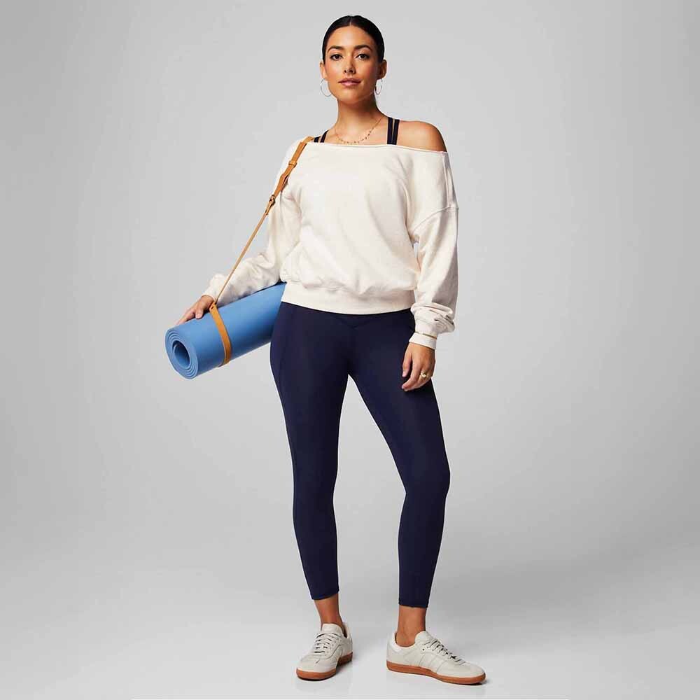 Polera Year Round Terry Off Shoulder Sweatshirt Mujer Bone Heather