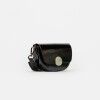 Mini Bag The Circle En Cuero Charol Arrugado Negro