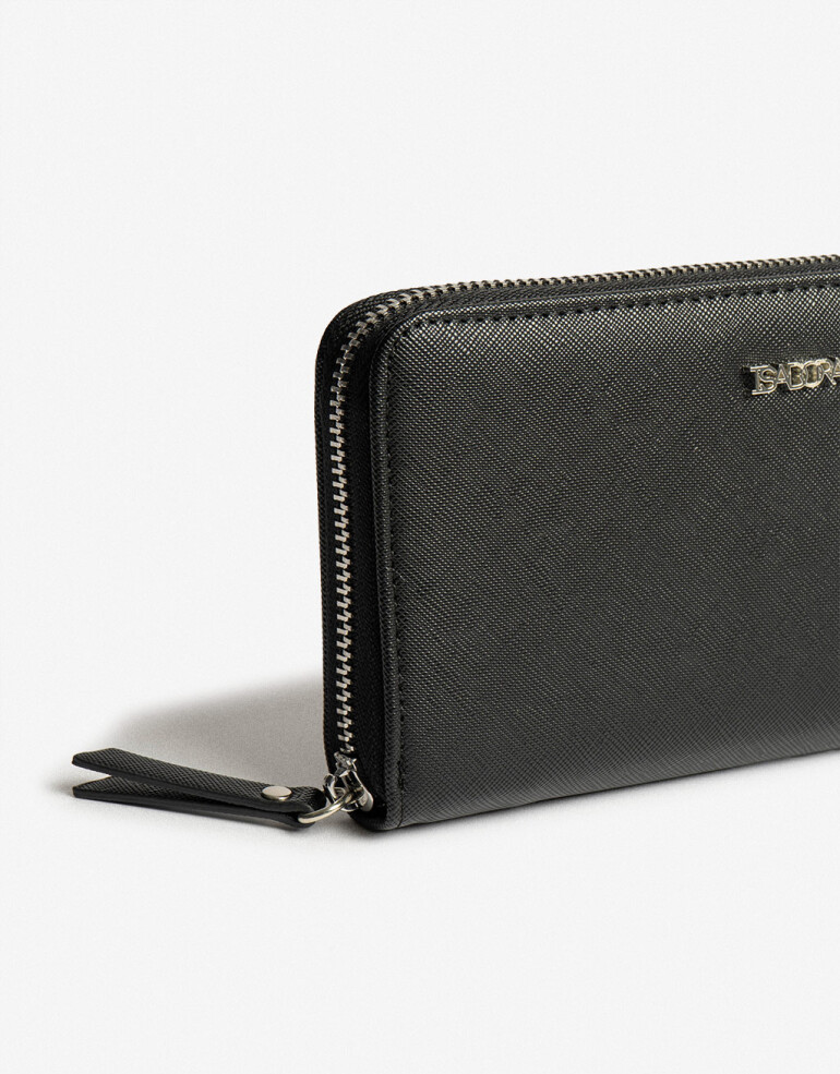 Ficheros Zip Round Billetera Formato Fichero - Negro