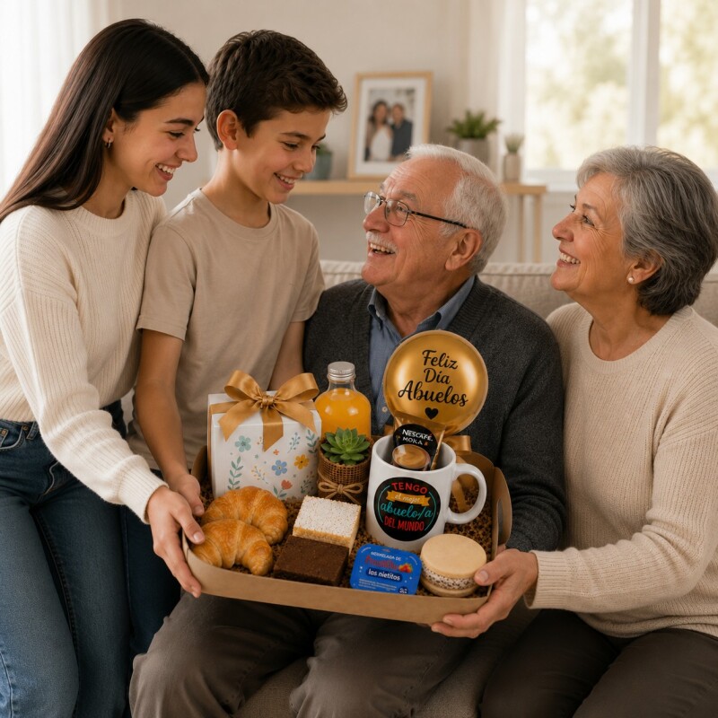 Desayuno Feliz Día Abuela Abuelos Abuelo con globo y taza Desayuno Feliz Día Abuela Abuelos Abuelo con globo y taza