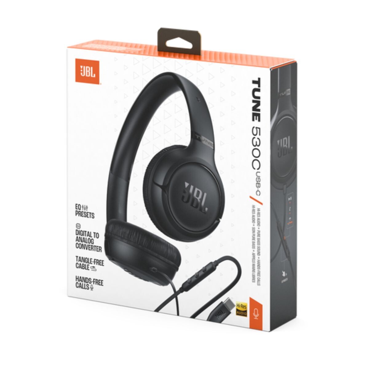 Auriculares JBL T530 USB-C negros 